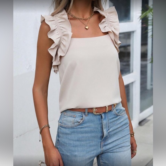 Elegant ruffle sleeveless blouse - Picture 6 of 7